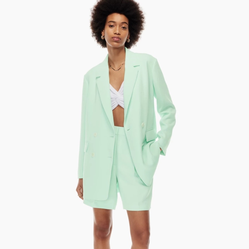 Aritzia Wilfred Mint Green Cherelle Double breasted Blazer Size L